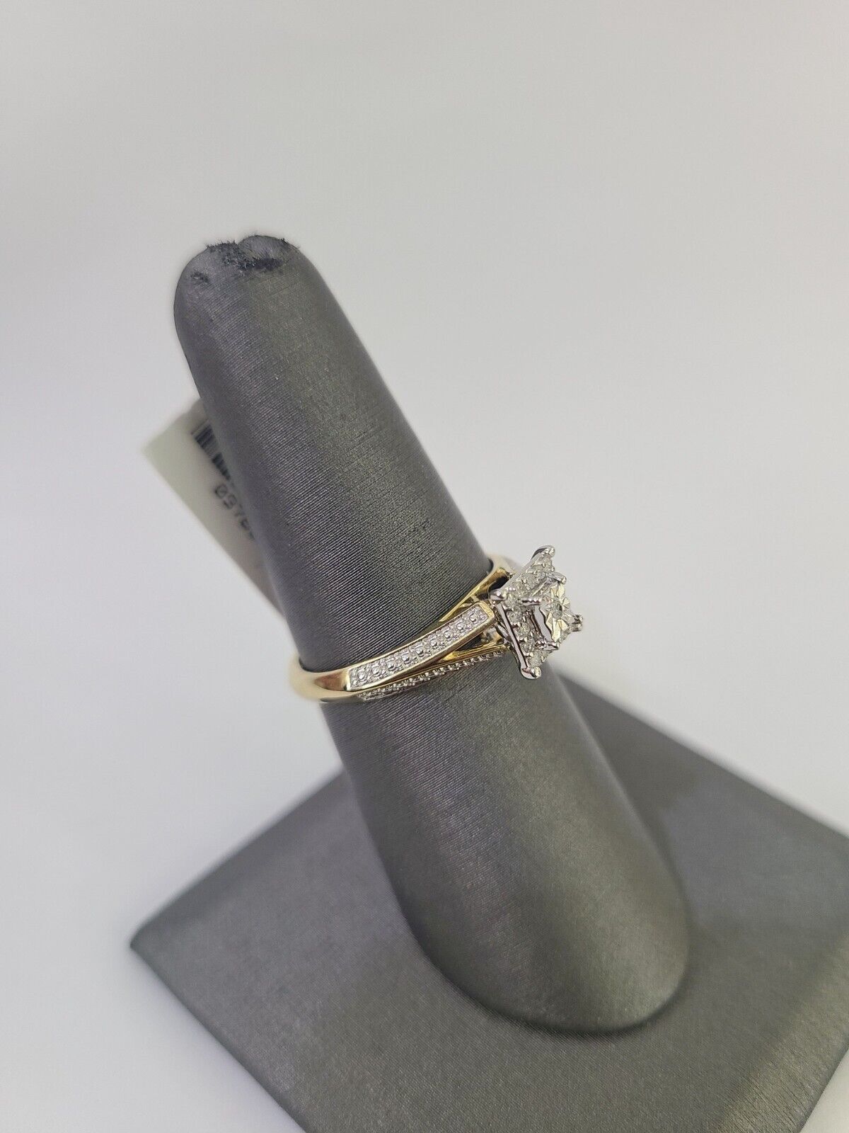 Real 10k Diamond Ladies Ring Yellow Gold Women Casual Genuine Wedding - GoldenlinQ